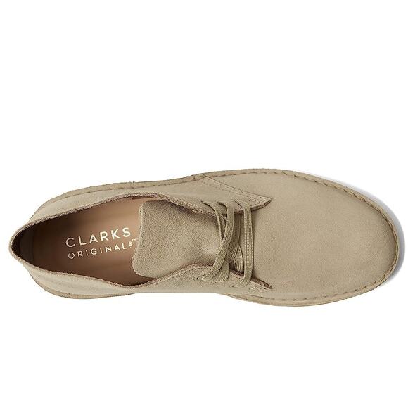 Clarks Mens Desert Coal Chukka Boots US 12 M EU 46 Stone Taupe Suede NIB - Picture 2 of 13